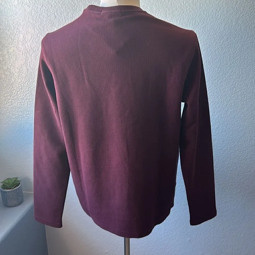Banana Republic Men's Textured Double Knit Crew Pullover, Rust, Size Small, NWT
